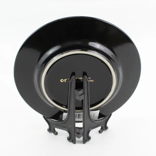 C & F Collectables Pisces Horoscope Souvenir Plate Black W/ Gold Trim 6.25"