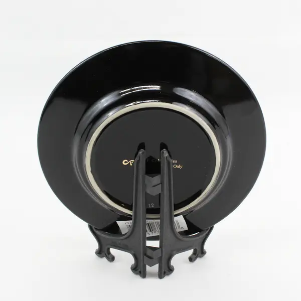 C & F Collectables Leo Horoscope Souvenir Plate Black W/ Gold Trim 6.25"