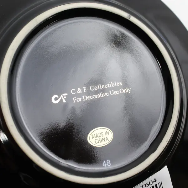 C & F Collectables Aries Horoscope Souvenir Plate Black W/ Gold Trim 6.25" 