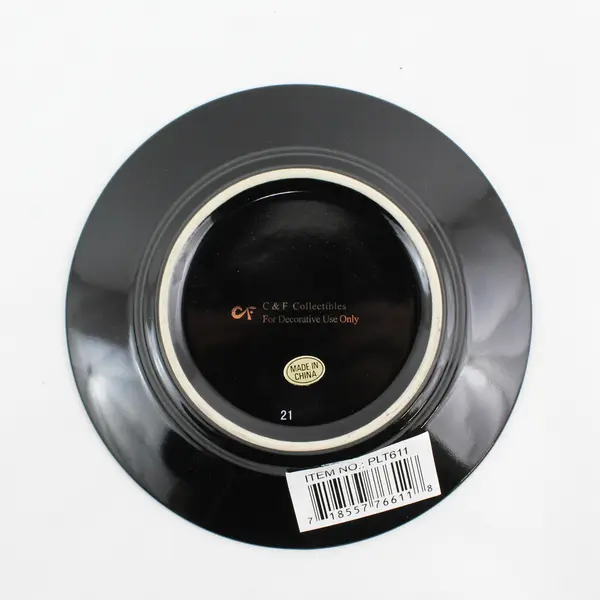 C & F Collectables Scorpio Horoscope Souvenir Plate Black W/ Gold Trim 6.25" Dia