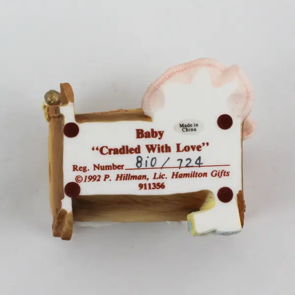 Cherished Teddies By Enesco "Cradled With Love" 1992 Baby Bear Figurine 911356