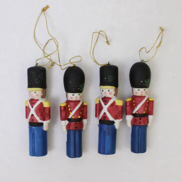 Lot of 4 Silvestri Ceramic Toy Soldier Ornaments Christmas Holiday