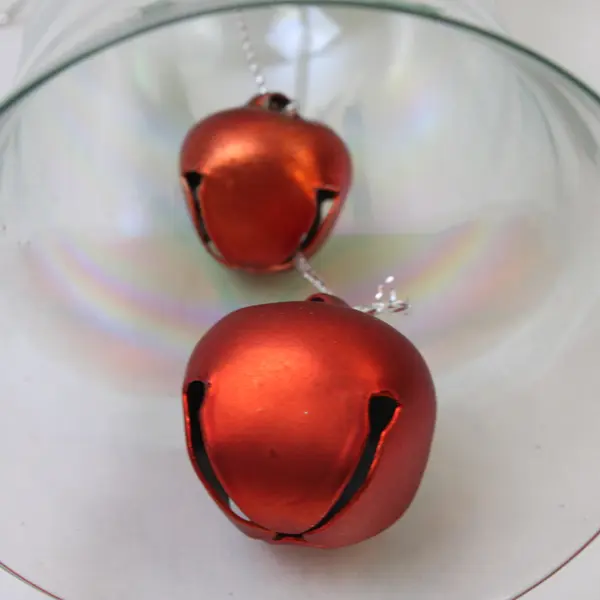 Department 56 Iridescent Glass Bell Green Metal Bow Ornament