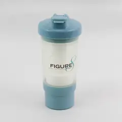 Figure Eight Weight Loss Program Clear/Blue Plastic Protein Shaker Bottle 8"