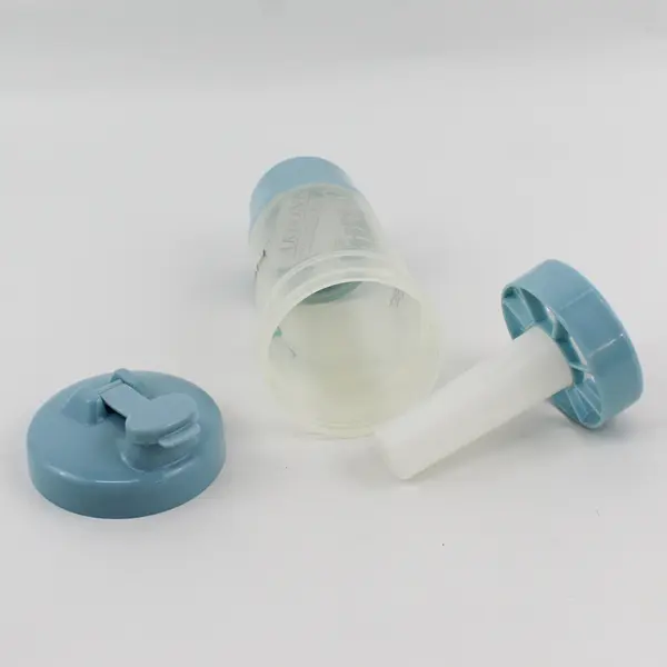 Figure Eight Weight Loss Program Clear/Blue Plastic Protein Shaker Bottle 8"