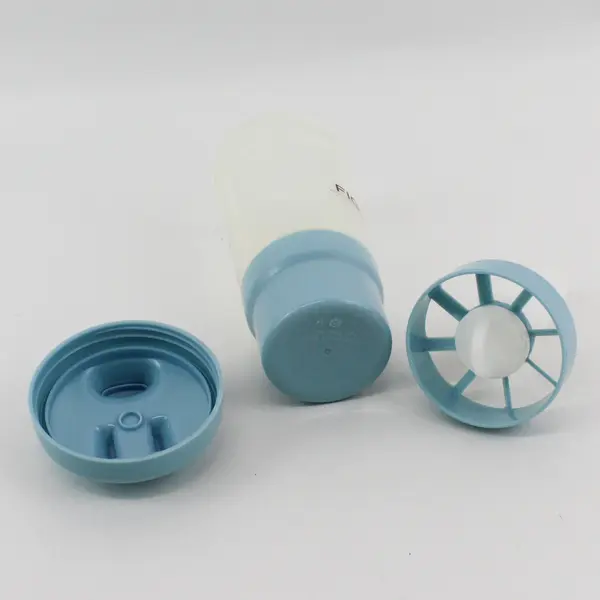 Figure Eight Weight Loss Program Clear/Blue Plastic Protein Shaker Bottle 8"