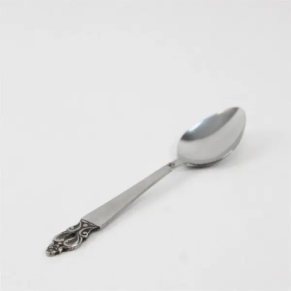 Lot of 6 National Stainless Olaf Pattern Teaspoons 6.25" SS Black Accents