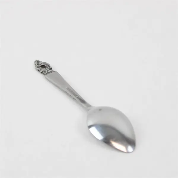 Lot of 6 National Stainless Olaf Pattern Teaspoons 6.25" SS Black Accents