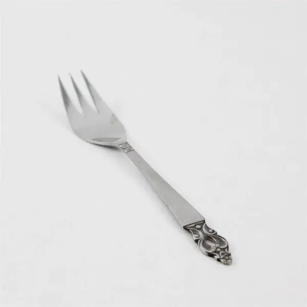 Lot of 4 National Stainless Olaf Pattern Salad Forks 6.5" SS Black Accents Rare
