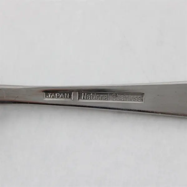Lot of 4 National Stainless Olaf Pattern Salad Forks 6.5" SS Black Accents Rare