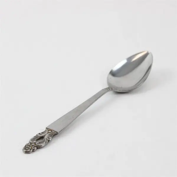 Lot of 2 National Stainless Olaf Pattern Oval Soup Spoons 7.5" SS Black Accents