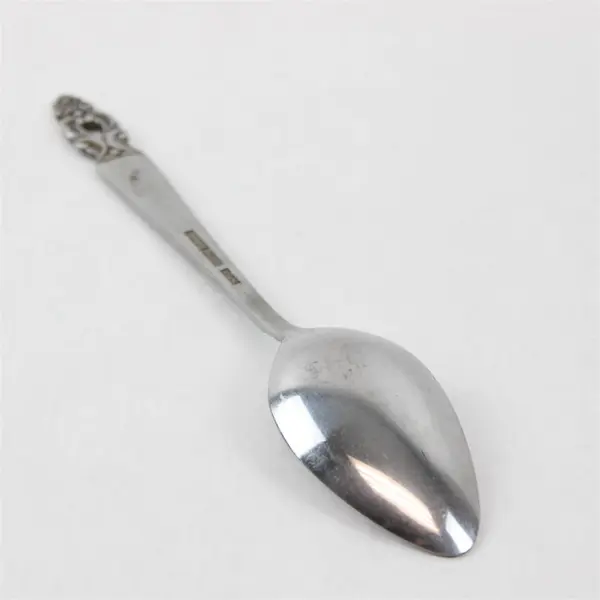 Lot of 2 National Stainless Olaf Pattern Oval Soup Spoons 7.5" SS Black Accents