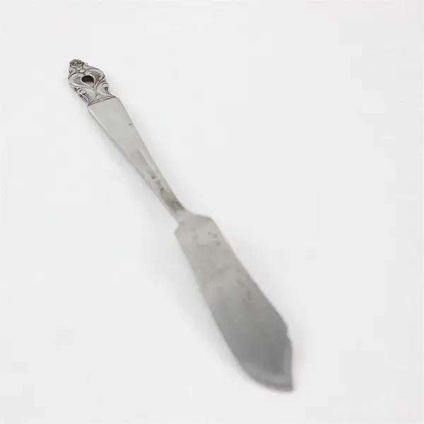 2 National Stainless Olaf Pattern Butter Knives 6.75" SS Black Accents Rare Item
