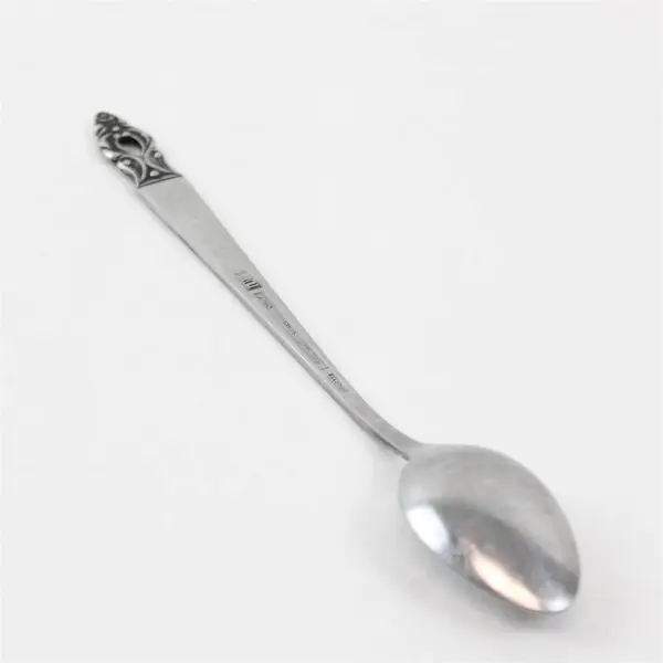 2 National Stainless Olaf Pattern Iced Tea Spoons 7.75" SS Black Accent Rare