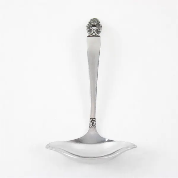 National Stainless Olaf Pattern Solid Gravy Ladle 6.5" SS Black Accent Rare 