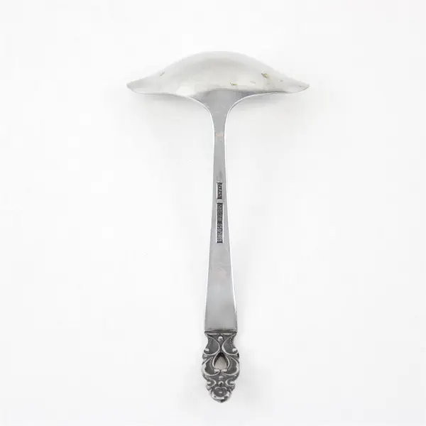 National Stainless Olaf Pattern Solid Gravy Ladle 6.5" SS Black Accent Rare 