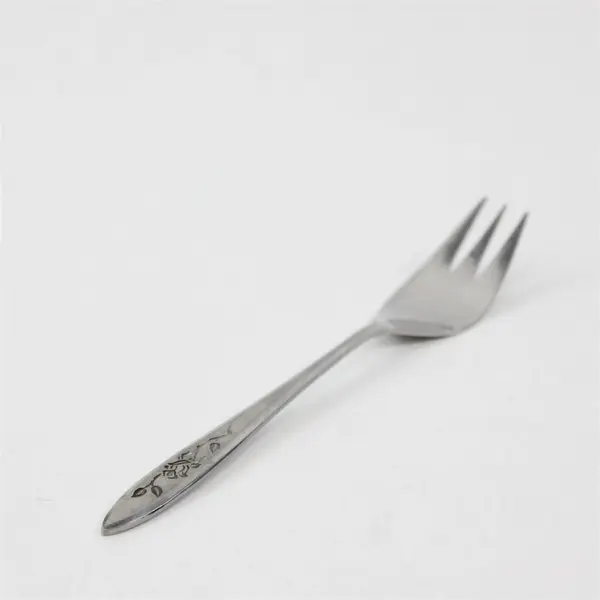 National Stainless Charmante Pattern SS Salad Fork Burnished 6.75" Rare