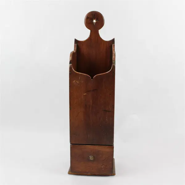 Vintage Wall-Mounted Brown Wooden Pipe Box 16"
