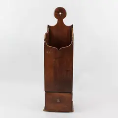 Vintage Wall-Mounted Brown Wooden Pipe Box 16"