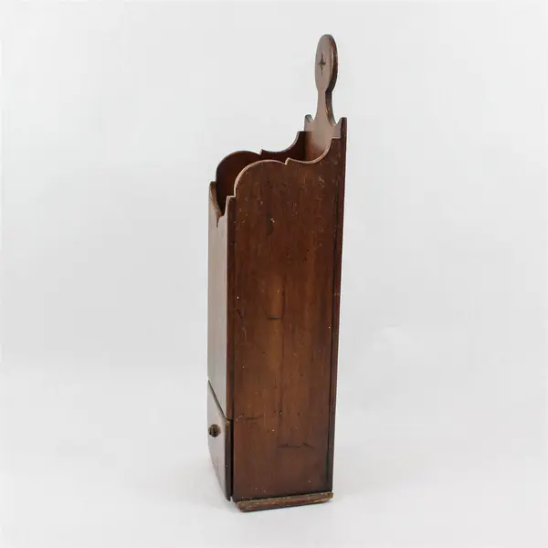 Vintage Wall-Mounted Brown Wooden Pipe Box 16"