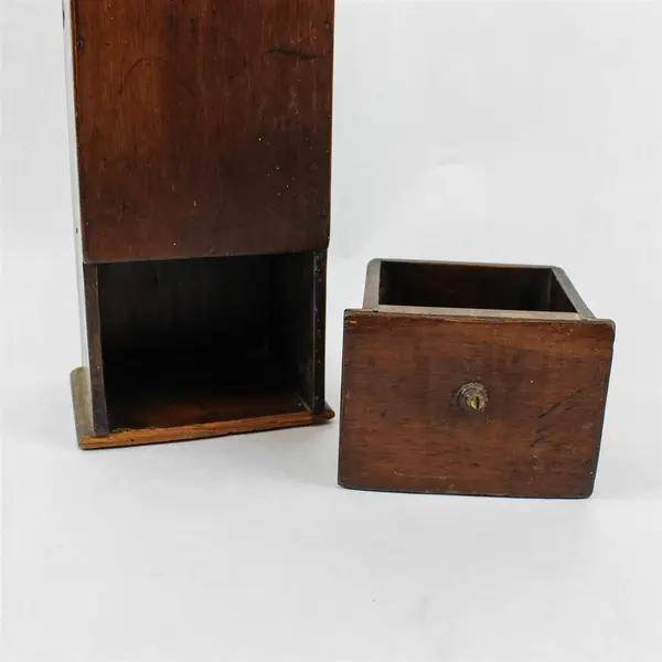 Vintage Wall-Mounted Brown Wooden Pipe Box 16"
