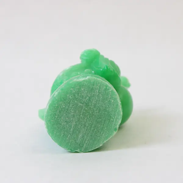 Hand-Carved Green Laughing Buddha Figurine Small Collectible