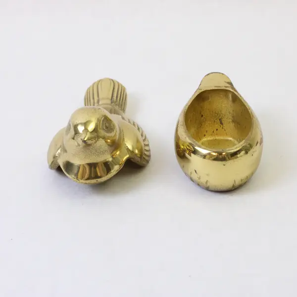 Vintage Solid Brass Bird Trinket Box Jewelry Keepsake Collectible