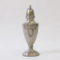 Vintage Silverplate Salt or Pepper Shaker Pedestal Urn Threaded Top