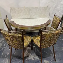 Vintage Louisville Formica Dinner Table Set With Floral Chairs-Local Pickup Only