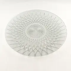 VTG Anchor Hocking Crown Point Clear Glass Diamond Point Torte Plate 14" 