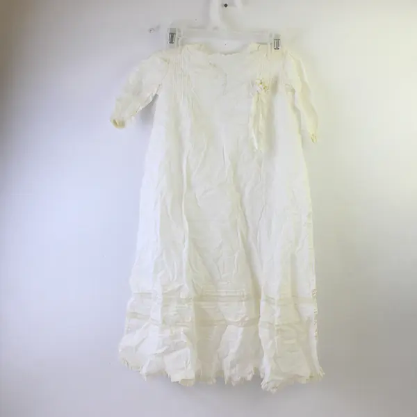Vintage Baby Christening Gown and Crochet Bonnet FLAWED