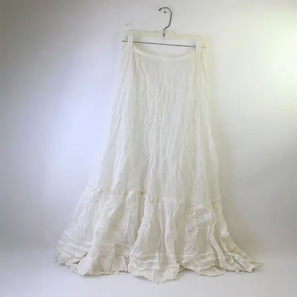 Vintage Sheer White Petticoat Skirt 22" Waist FLAWED