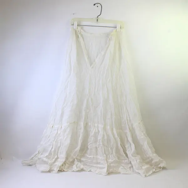 Vintage Sheer White Petticoat Skirt 22" Waist FLAWED