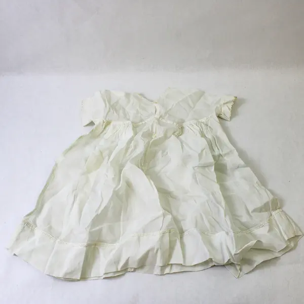 Vintage Sheer Off-White Baby Christening Gown Crochet Detailing FLAWED
