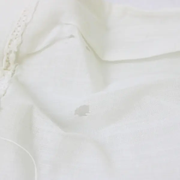 Vintage Sheer Off-White Baby Christening Gown Crochet Detailing FLAWED