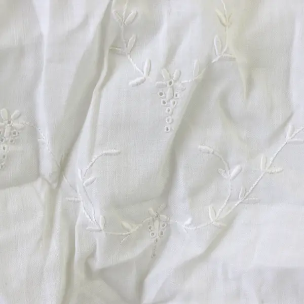 Vintage Off-White Embroidered Cutwork Baby Christening Gown
