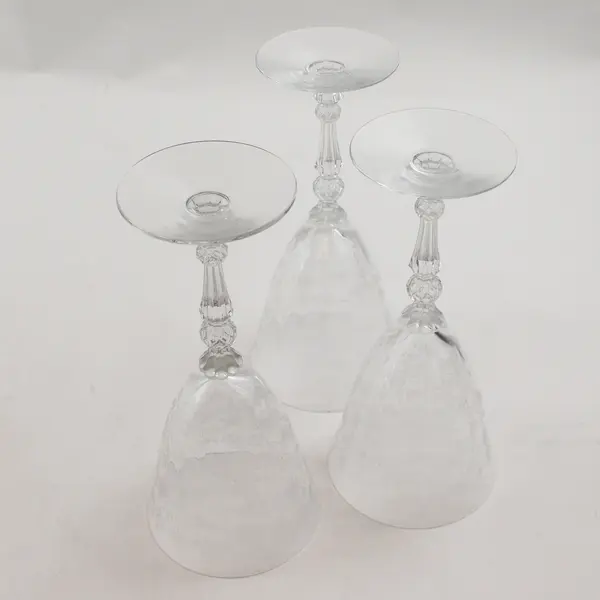 Set of 3 Vintage Fostoria Chintz Crystal Water Goblets 7 5/8"