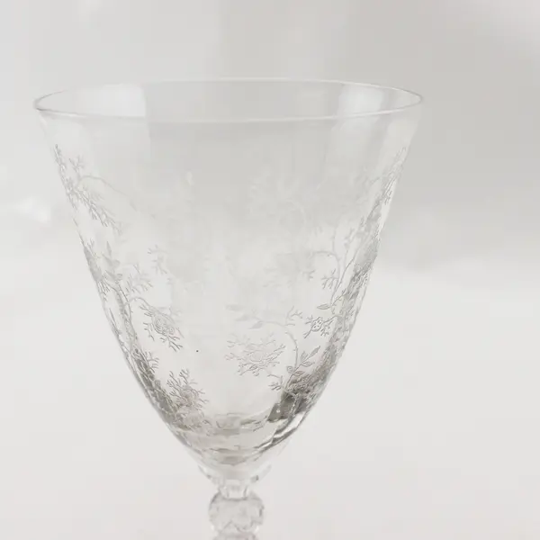 Set of 3 Vintage Fostoria Chintz Crystal Water Goblets 7 5/8"