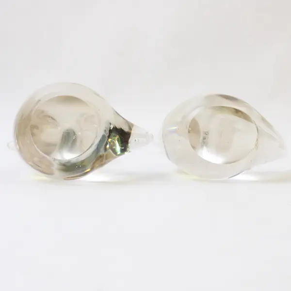 Vintage Pair Crystal Swan Figurines, Glass Collectible Swan Figurines