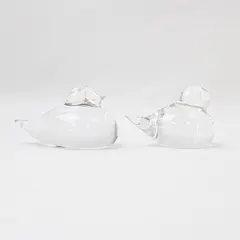 Vintage American Cut Crystal Corp Pair of Crystal Bird Figurines