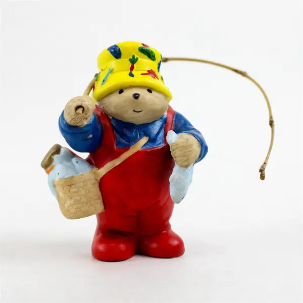 Vintage 1991 Enesco Paddington Bear Ceramic Fishing Figurine 