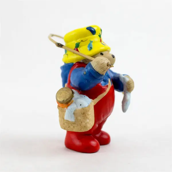 Vintage 1991 Enesco Paddington Bear Ceramic Fishing Figurine 