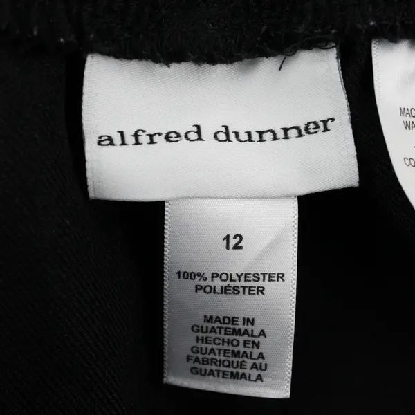Alfred Dunner Solid Black Pull-On Pants Women's Size 12