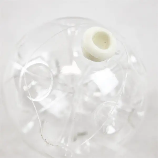 Lot of 4 Clear Glass Spherical Ornaments 3.5in DIY Crafts Holiday