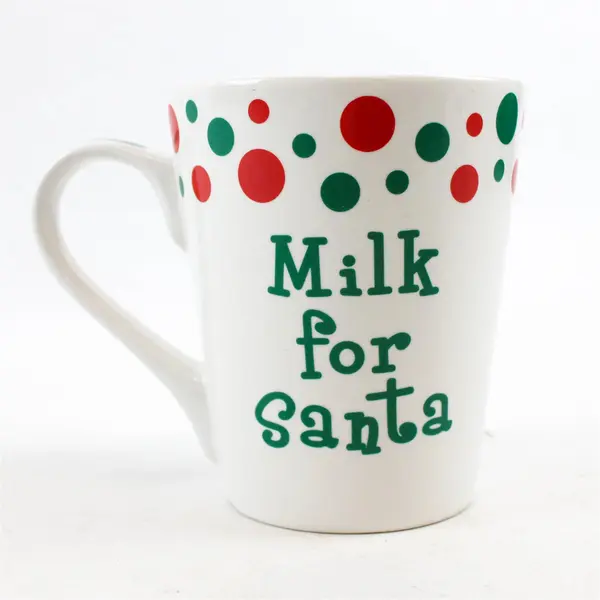 Lot of 2 White Christmas Ceramic Coffee Mugs Candy Cane & Garland