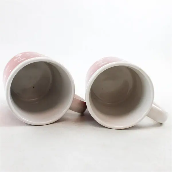 Lot of 2 Sherwood Red & White Ceramic Christmas Coffee Mugs