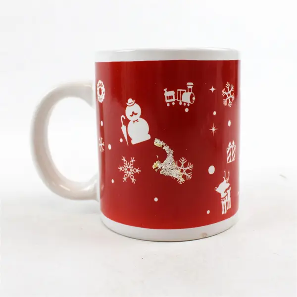 Lot of 2 Sherwood Red & White Ceramic Christmas Coffee Mugs