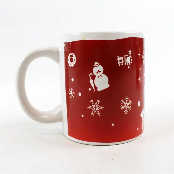 Lot of 2 Sherwood Red & White Ceramic Christmas Coffee Mugs