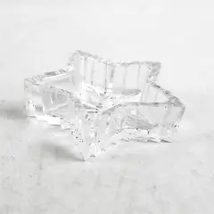 Vintage Star-Shaped Cut Crystal Lidded Trinket Jewelry Box 4.25"
