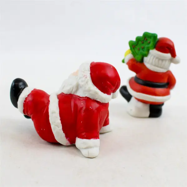 Lot of 2 Ceramic Santa Figurines Christmas Tree & Repose Holiday Decor